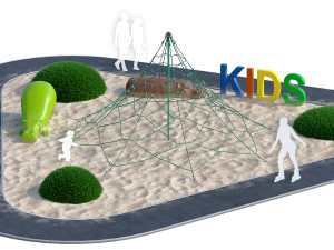 children playground with rope web Modelo 3D