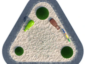 children playground with rope web 3D Model
