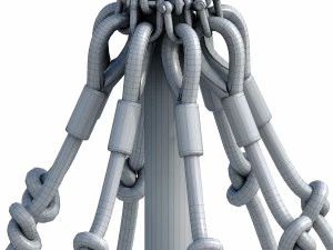 children playground with rope web 3D Model