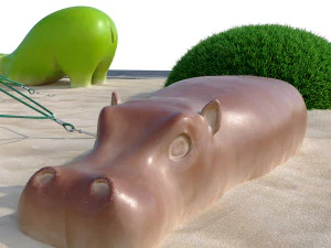 children playground with rope web 3D Model