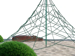 children playground with rope web 3D Model