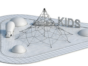 children playground with rope web Modelo 3D