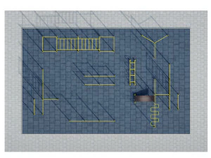 sports ground with pull up bars 3D Model