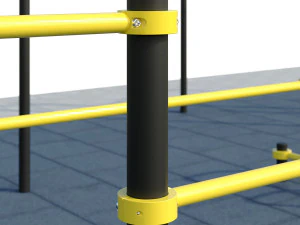 sports ground with pull up bars 3D Model