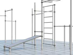 sports ground with pull up bars Modelo 3D