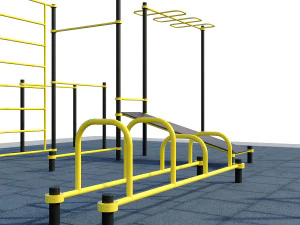 sports ground with pull up bars 3D Model