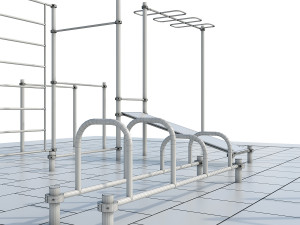sports ground with pull up bars Modelo 3D