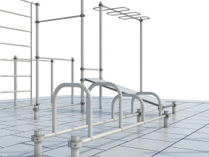 sports ground with pull up bars 3D Model