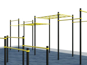 sports ground with pull up bars 3D Model