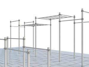 sports ground with pull up bars Modelo 3D