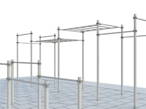 sports ground with pull up bars 3D Model