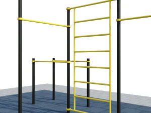 sports ground with pull up bars 3D Model