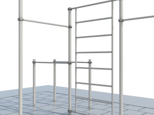sports ground with pull up bars Modelo 3D