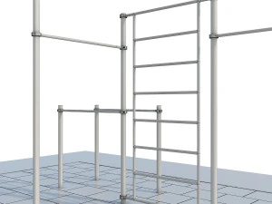 sports ground with pull up bars 3D Model
