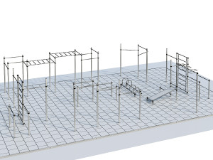 sports ground with pull up bars Modelo 3D