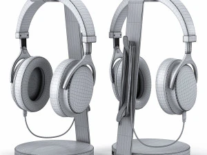 bluedio headphones on the stand satechi pbr version 3D Model