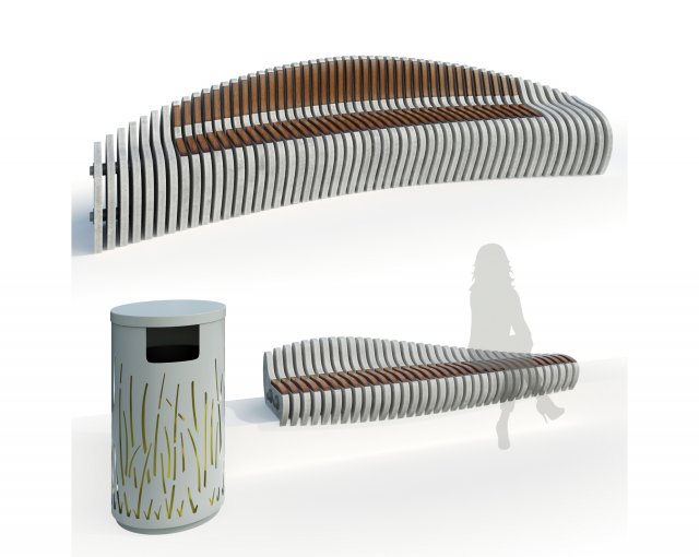 stylish parametric bench 2 options 3D Model .c4d .max .obj .3ds .fbx .stl .blend 