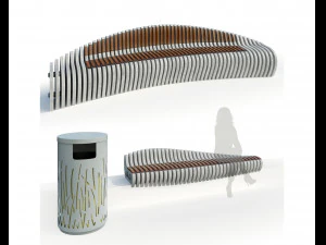 stylish parametric bench 2 options 3D Model