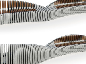 stylish parametric bench 2 options 3D Model