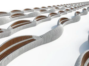 stylish parametric bench 2 options 3D Model