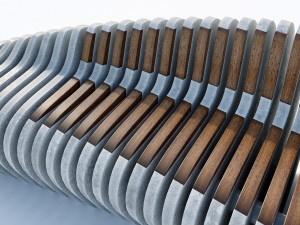 stylish parametric bench 2 options 3D Model