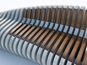stylish parametric bench 2 options 3D Model