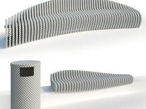 stylish parametric bench 2 options 3D Model