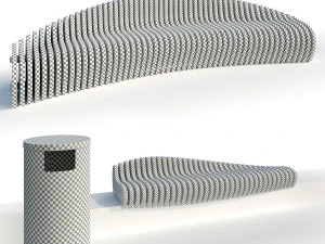 stylish parametric bench 2 options 3D Model