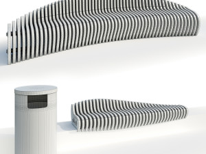stylish parametric bench 2 options 3D Model