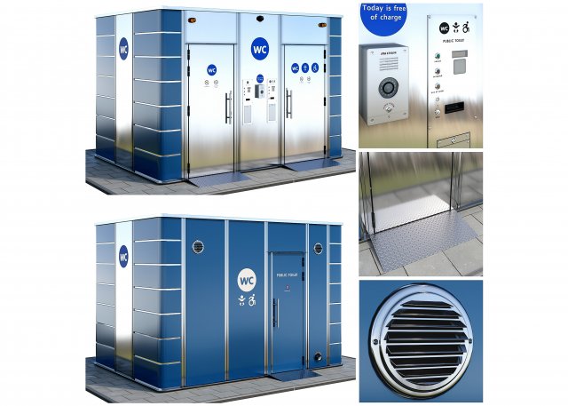 public toilet 3D Модель .c4d .max .obj .3ds .fbx .stl .blend 