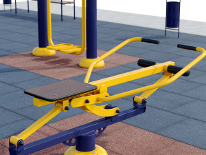 sports ground with outdoor exercise trainers 3D Модель