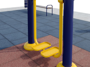 sports ground with outdoor exercise trainers 3D Модель
