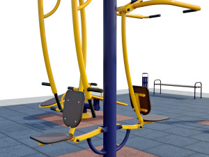 sports ground with outdoor exercise trainers 3D Модель