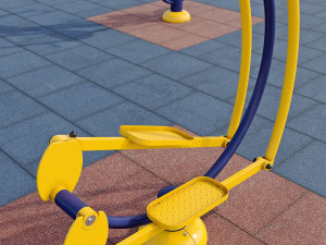 sports ground with outdoor exercise trainers 3D Модель