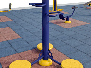 sports ground with outdoor exercise trainers 3D Модель