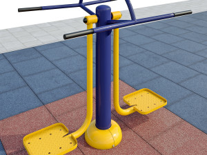 sports ground with outdoor exercise trainers 3D Модель