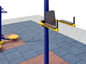 sports ground with outdoor exercise trainers 3D Модель