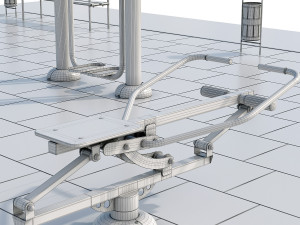 sports ground with outdoor exercise trainers 3D Модель