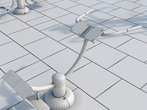 sports ground with outdoor exercise trainers 3D Модель