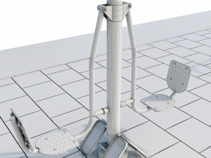 sports ground with outdoor exercise trainers 3D Модель