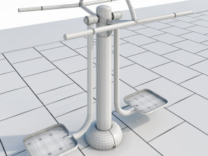 sports ground with outdoor exercise trainers 3D Модель