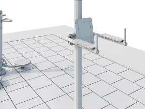 sports ground with outdoor exercise trainers 3D Model
