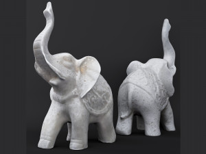 indian elephant made of stone 3D 모델