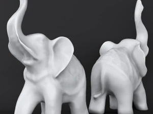 indian elephant made of stone 3D Model