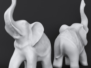 indian elephant made of stone Model 3D