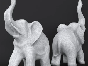 indian elephant made of stone 3D Model