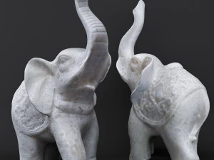 indian elephant made of stone 3D Model