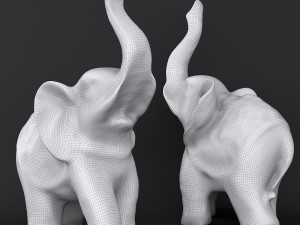 indian elephant made of stone Model 3D
