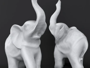 indian elephant made of stone 3D Model