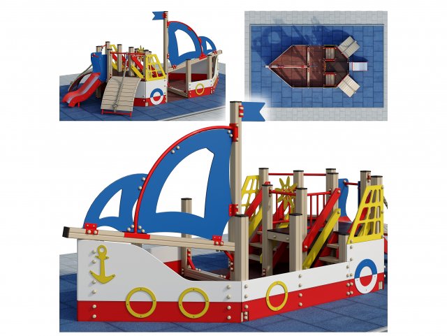 boat playground 3D Model .c4d .max .obj .3ds .fbx .stl .blend 